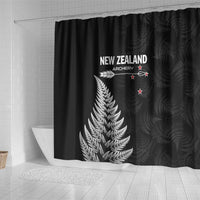 New Zealand 2025 Archery Shower Curtain Aotearoa Silver Arrows Black LT01 - Polynesian Pride