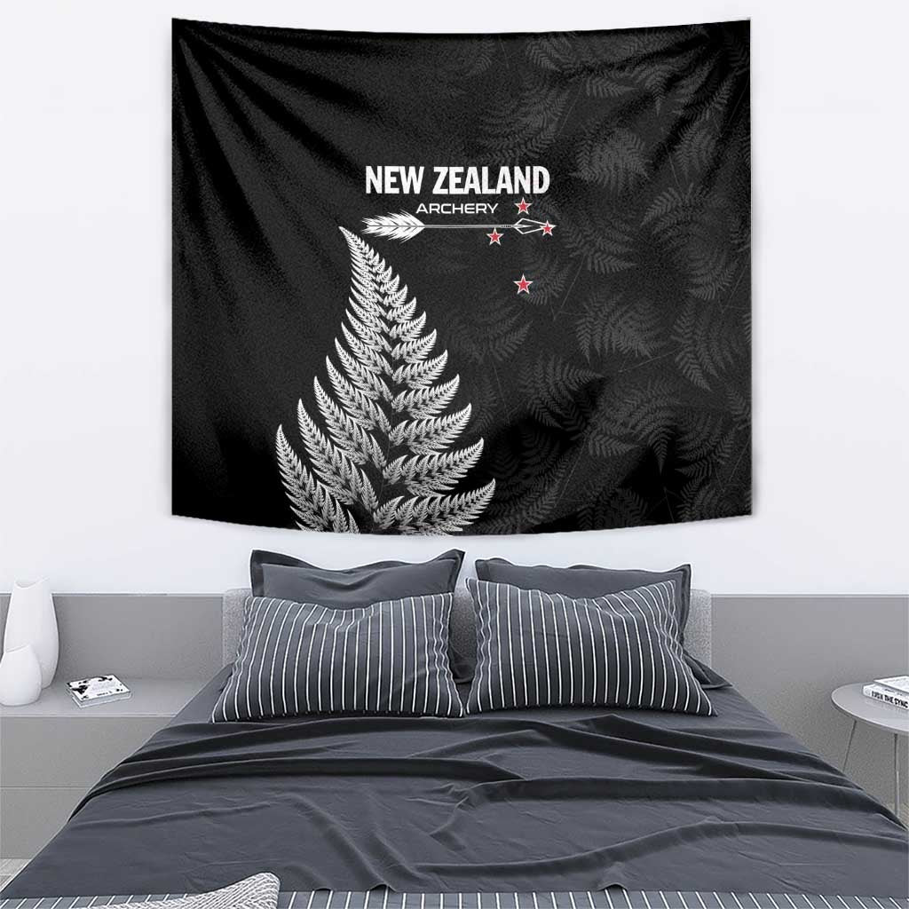 New Zealand 2025 Archery Tapestry Aotearoa Silver Arrows Black LT01 - Polynesian Pride