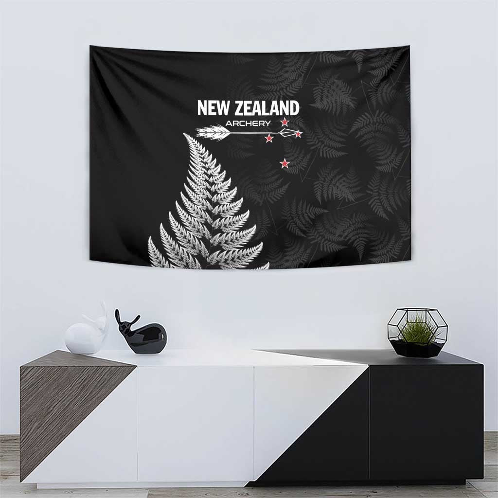New Zealand 2025 Archery Tapestry Aotearoa Silver Arrows Black LT01 - Polynesian Pride