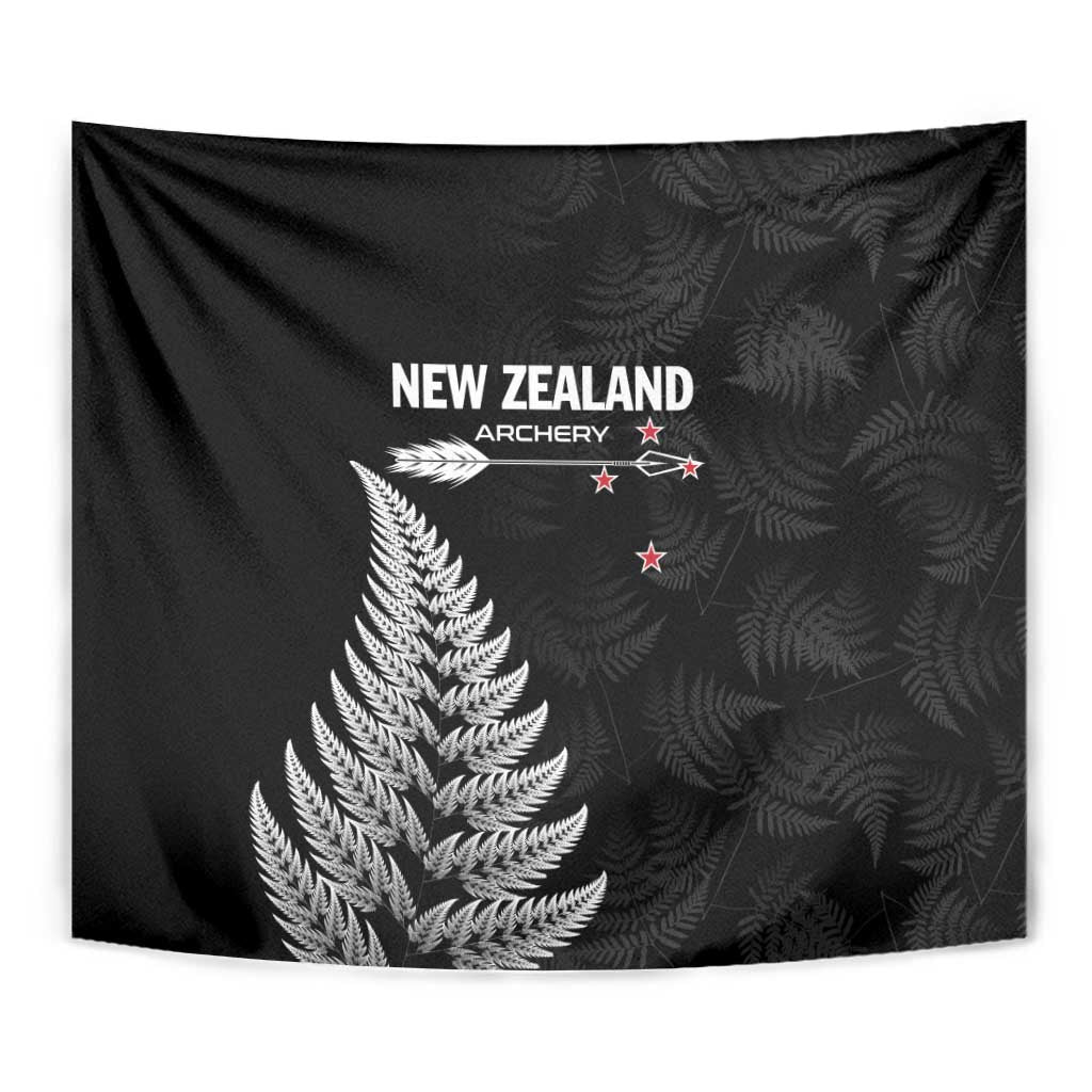 New Zealand 2025 Archery Tapestry Aotearoa Silver Arrows Black LT01 - Polynesian Pride