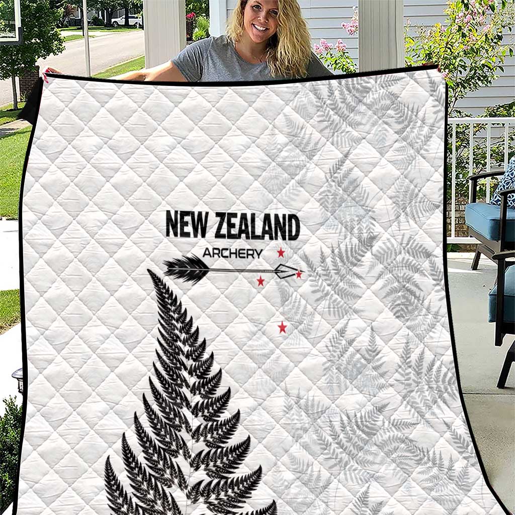 New Zealand 2025 Archery Quilt Aotearoa Silver Arrows White LT01 White - Polynesian Pride