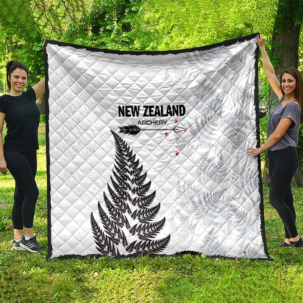 New Zealand 2025 Archery Quilt Aotearoa Silver Arrows White LT01 - Polynesian Pride