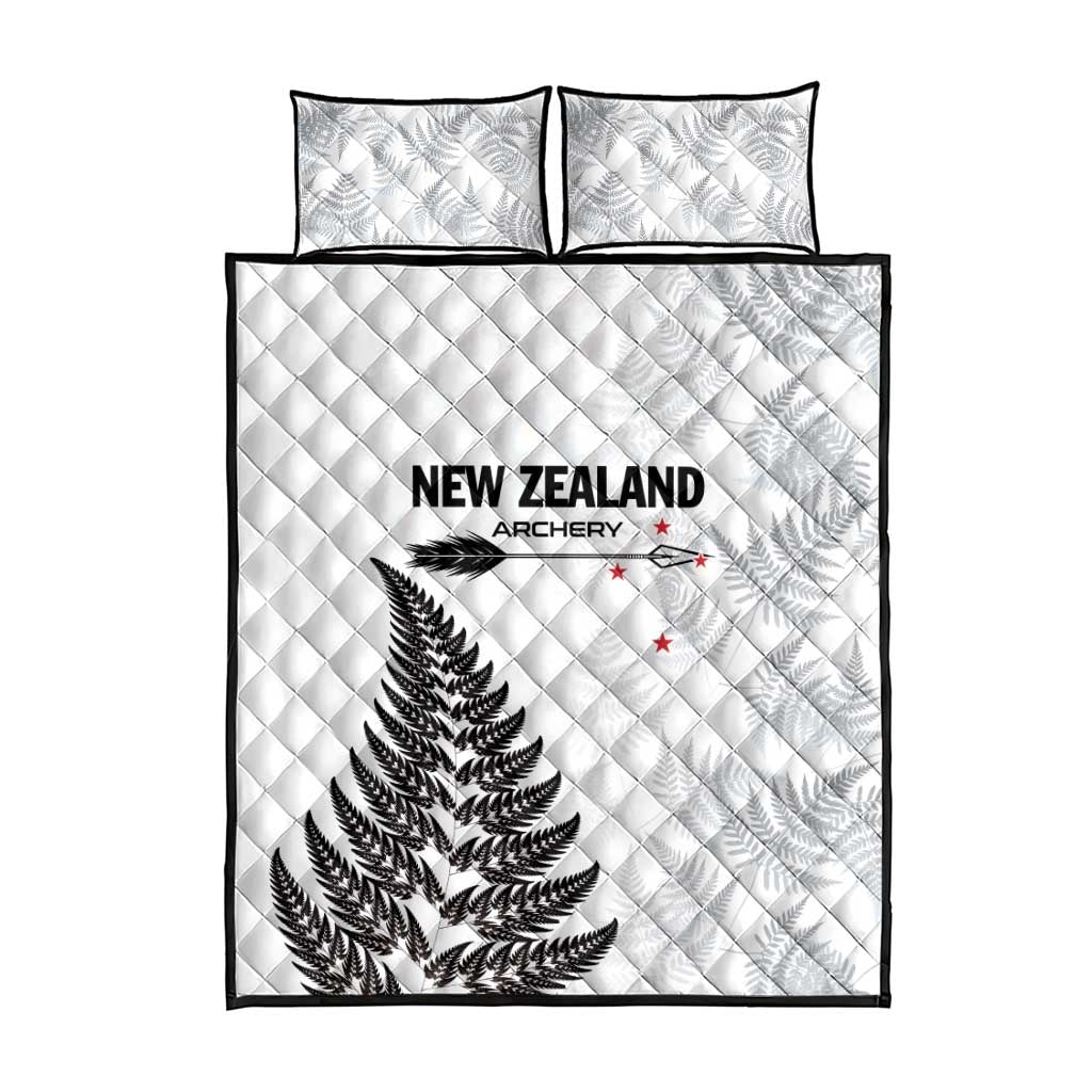 New Zealand 2025 Archery Quilt Bed Set Aotearoa Silver Arrows White LT01 - Polynesian Pride