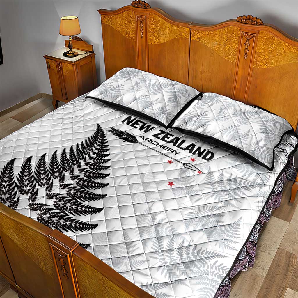 New Zealand 2025 Archery Quilt Bed Set Aotearoa Silver Arrows White LT01 - Polynesian Pride
