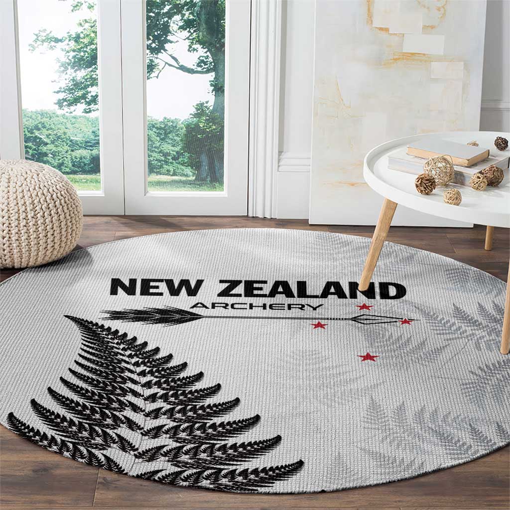 New Zealand 2025 Archery Round Carpet Aotearoa Silver Arrows White LT01 - Polynesian Pride