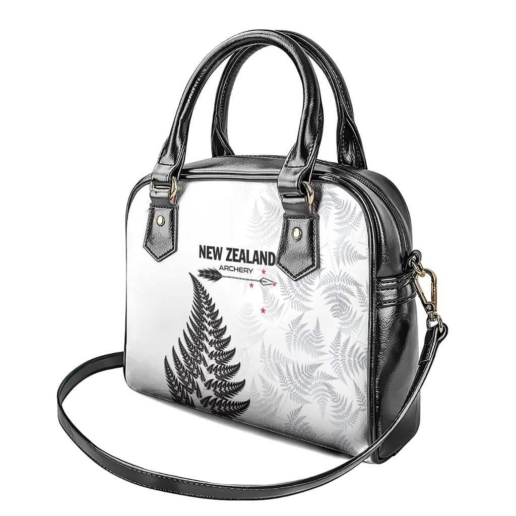 New Zealand 2025 Archery Shoulder Handbag Aotearoa Silver Arrows White LT01 - Polynesian Pride