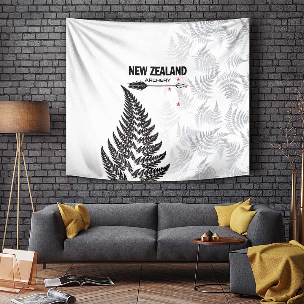 New Zealand 2025 Archery Tapestry Aotearoa Silver Arrows White LT01 White - Polynesian Pride