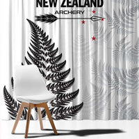 New Zealand 2025 Archery Window Curtain Aotearoa Silver Arrows White LT01 - Polynesian Pride