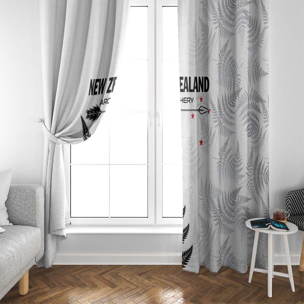New Zealand 2025 Archery Window Curtain Aotearoa Silver Arrows White LT01 - Polynesian Pride