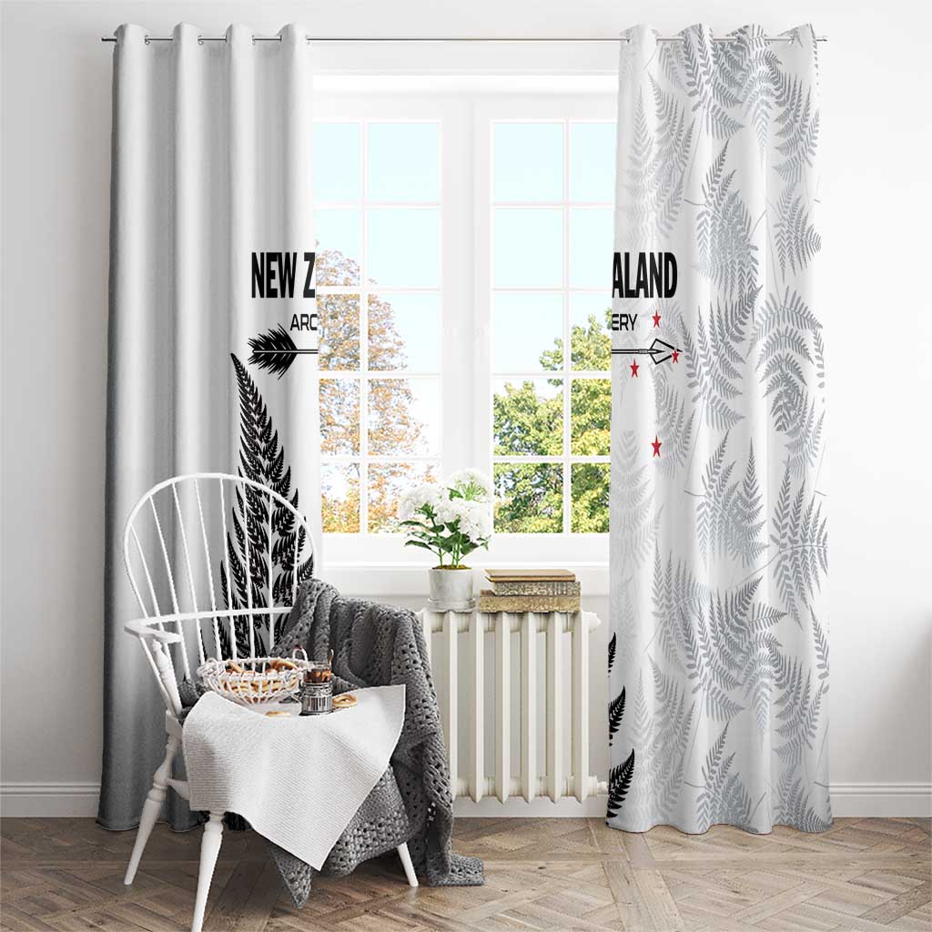 New Zealand 2025 Archery Window Curtain Aotearoa Silver Arrows White LT01 - Polynesian Pride