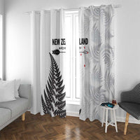 New Zealand 2025 Archery Window Curtain Aotearoa Silver Arrows White LT01 With Grommets White - Polynesian Pride