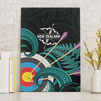 New Zealand Archery Canvas Wall Art Turquoise Maori Silver Fern LT01 Without Frame Turquoise - Polynesian Pride