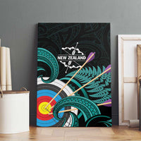 New Zealand Archery Canvas Wall Art Turquoise Maori Silver Fern LT01 - Polynesian Pride