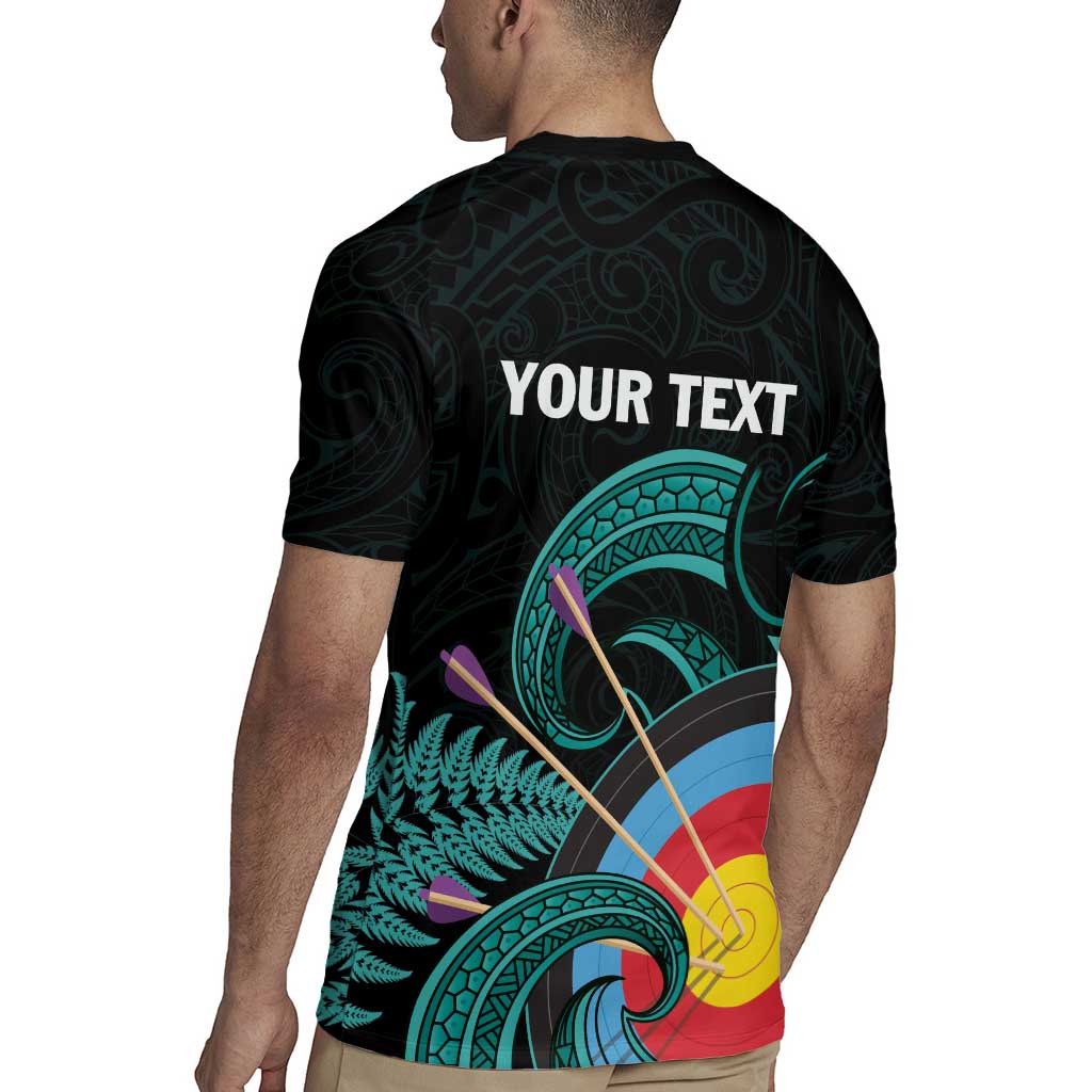 Personalised New Zealand Archery Rugby Jersey Turquoise Maori Silver Fern LT01 - Polynesian Pride