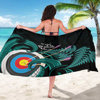 New Zealand Archery Sarong Turquoise Maori Silver Fern LT01 - Polynesian Pride
