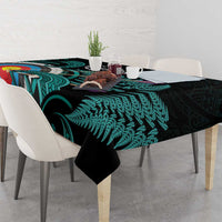 New Zealand Archery Tablecloth Turquoise Maori Silver Fern LT01 - Polynesian Pride