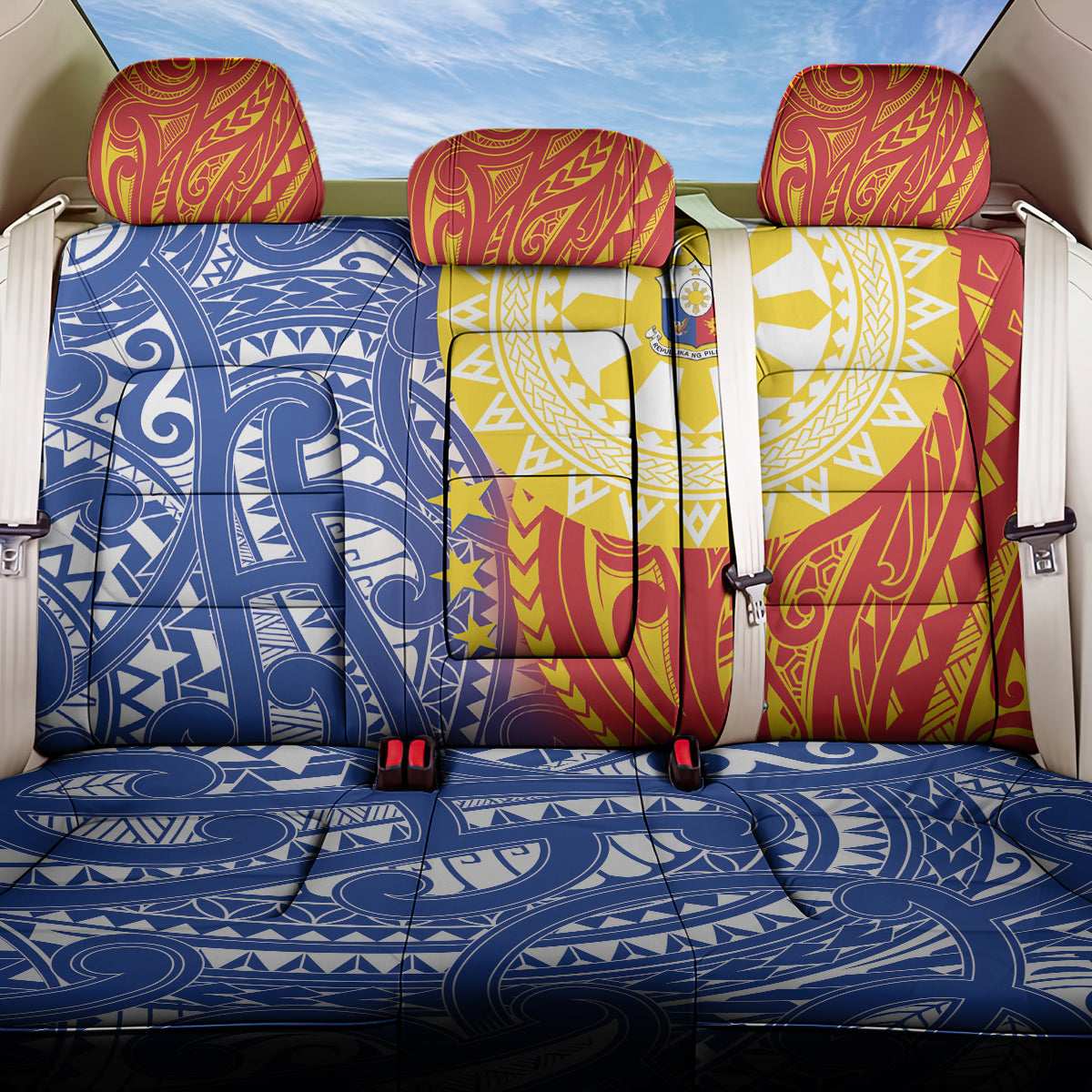 Philippines Back Car Seat Cover Pilipinas Polynesian Pattern LT01 One Size Art - Polynesian Pride