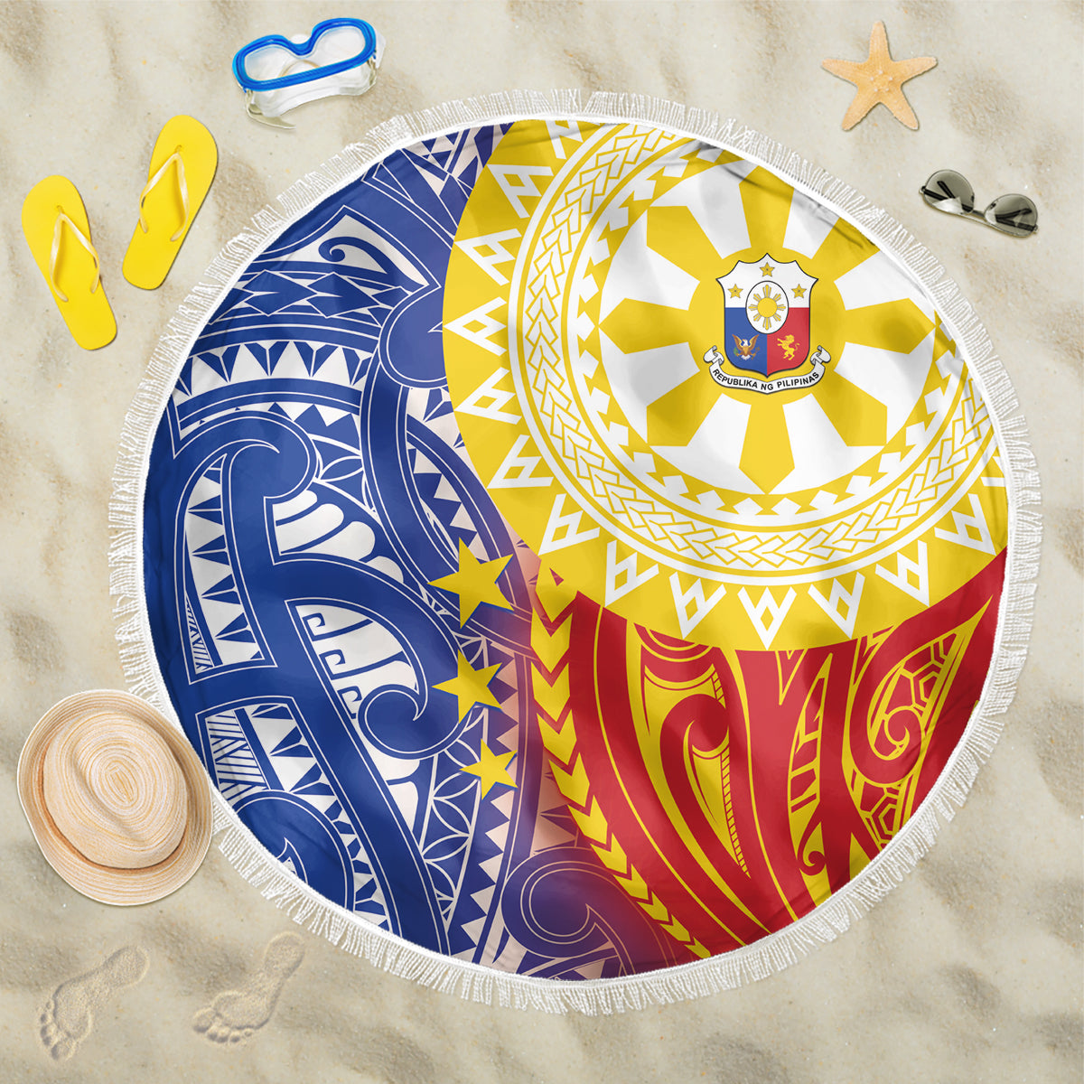 Philippines Beach Blanket Pilipinas Polynesian Pattern LT01 One Size 150cm Art - Polynesian Pride