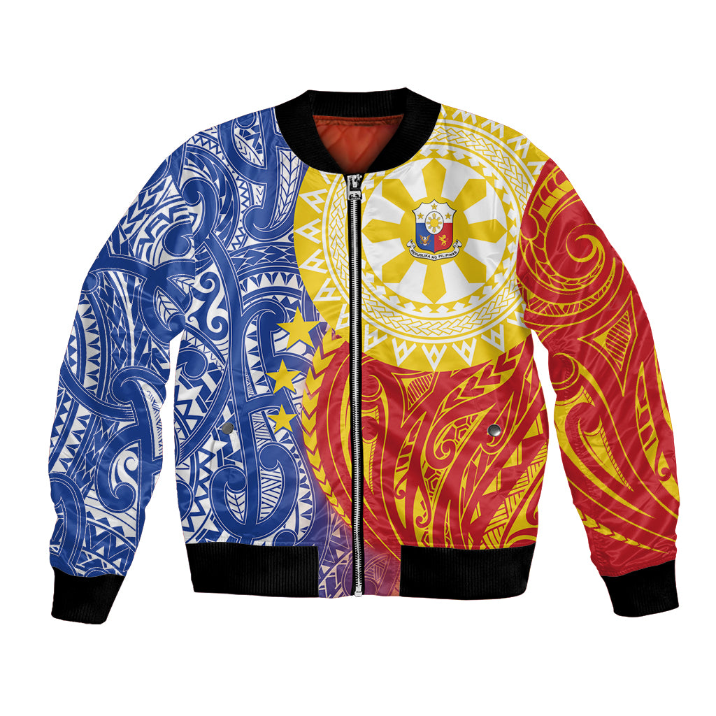 Philippines Bomber Jacket Pilipinas Polynesian Pattern