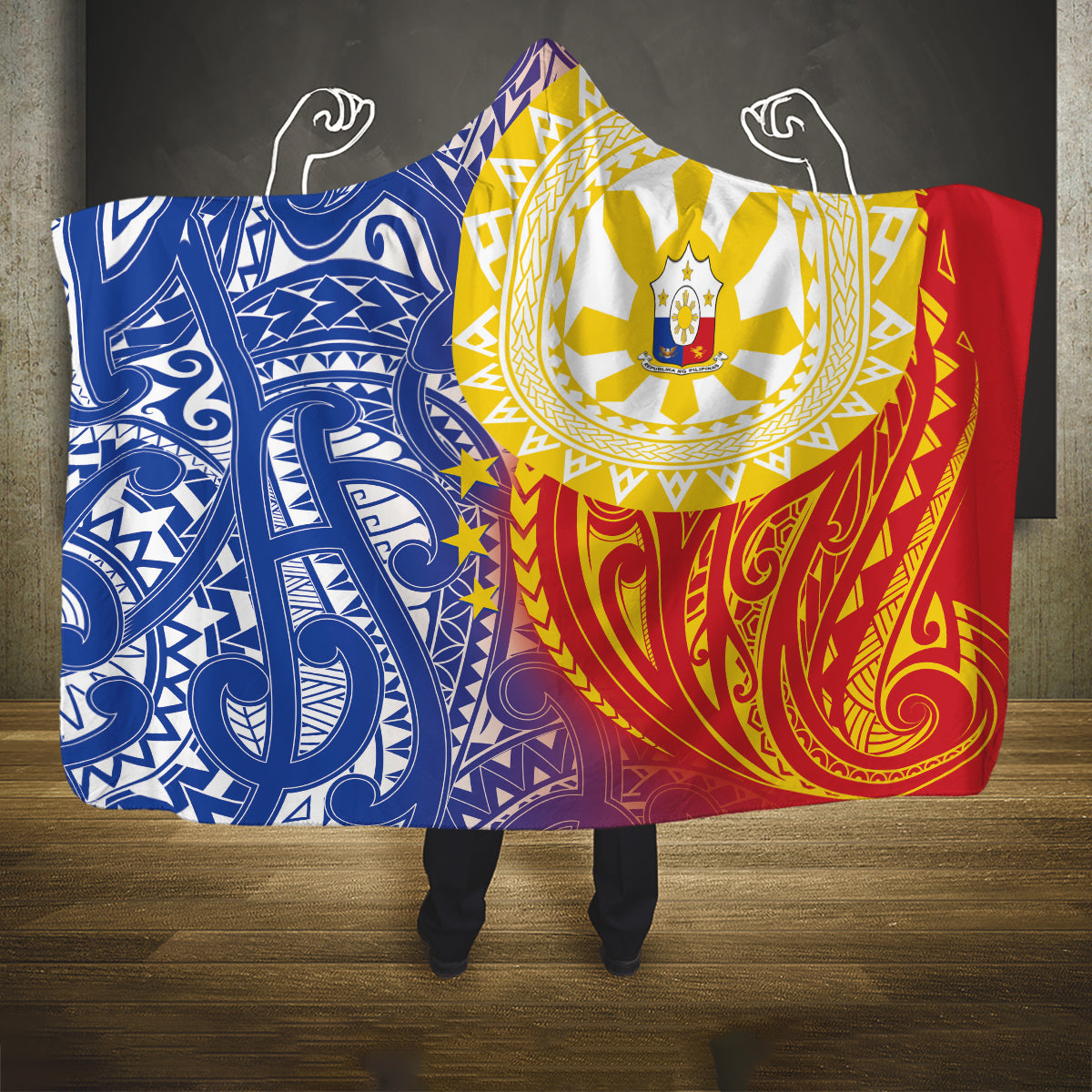 Philippines Hooded Blanket Pilipinas Polynesian Pattern LT01 One Size Art - Polynesian Pride