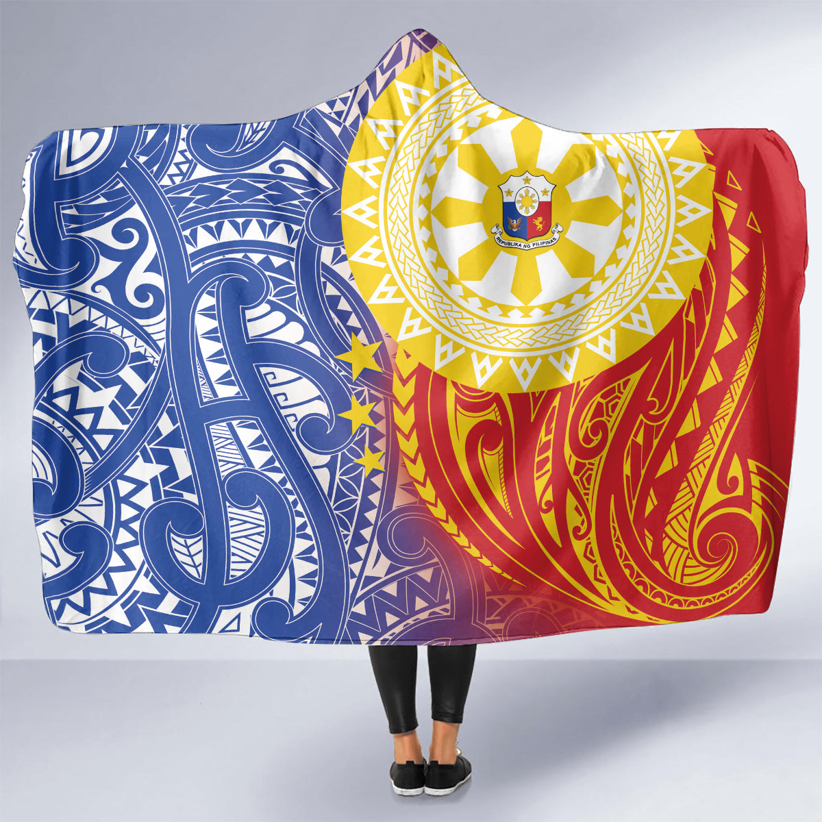 Philippines Hooded Blanket Pilipinas Polynesian Pattern LT01 - Polynesian Pride