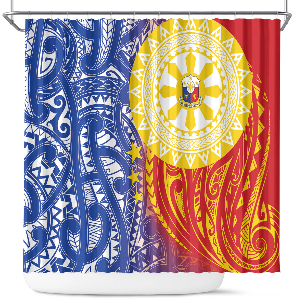 Philippines Shower Curtain Pilipinas Polynesian Pattern LT01 Art - Polynesian Pride