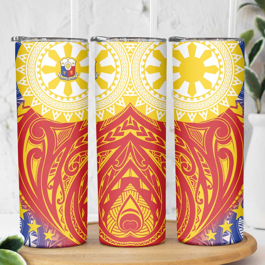 Philippines Skinny Tumbler Pilipinas Polynesian Pattern LT01 - Polynesian Pride
