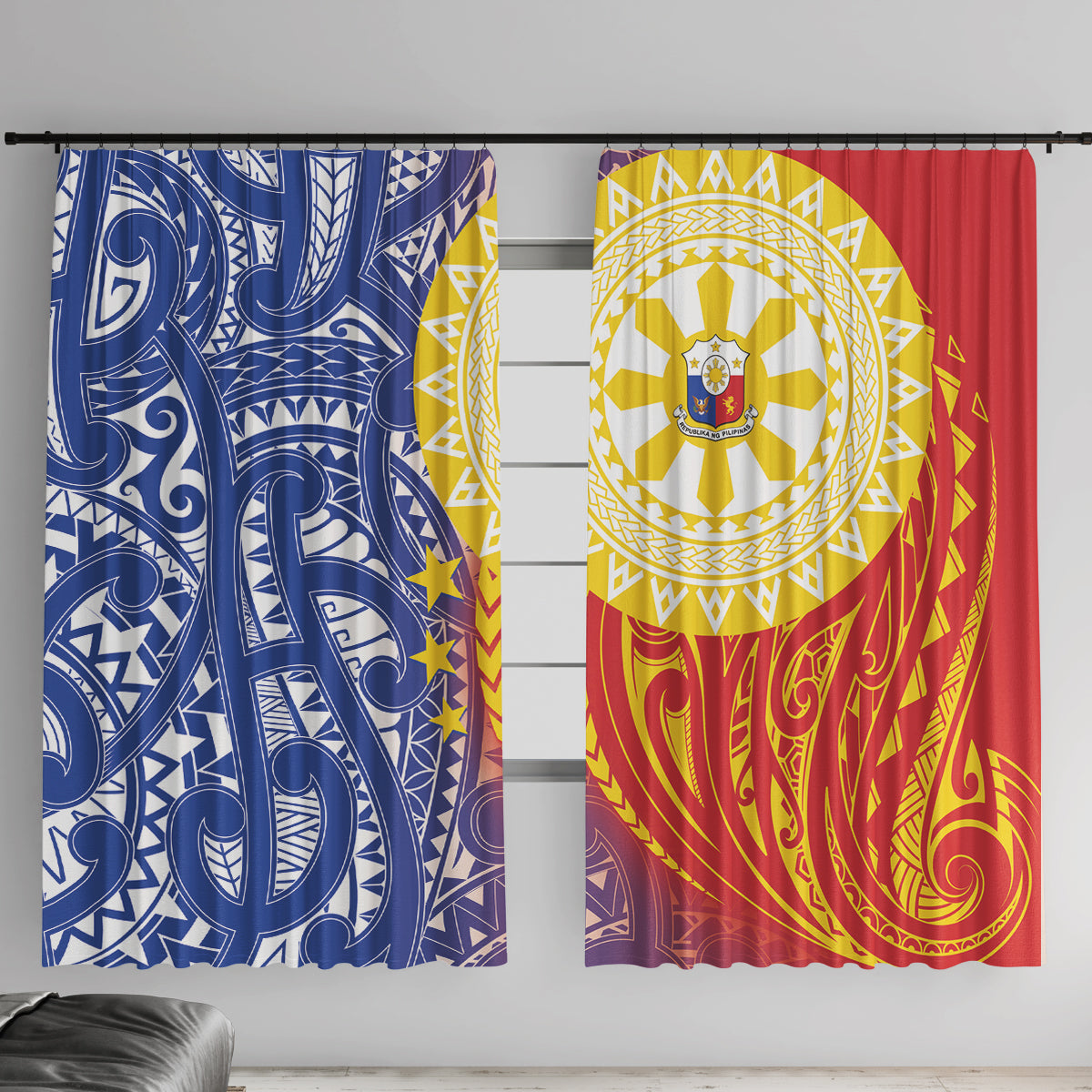 Philippines Window Curtain Pilipinas Polynesian Pattern LT01 With Hooks Art - Polynesian Pride