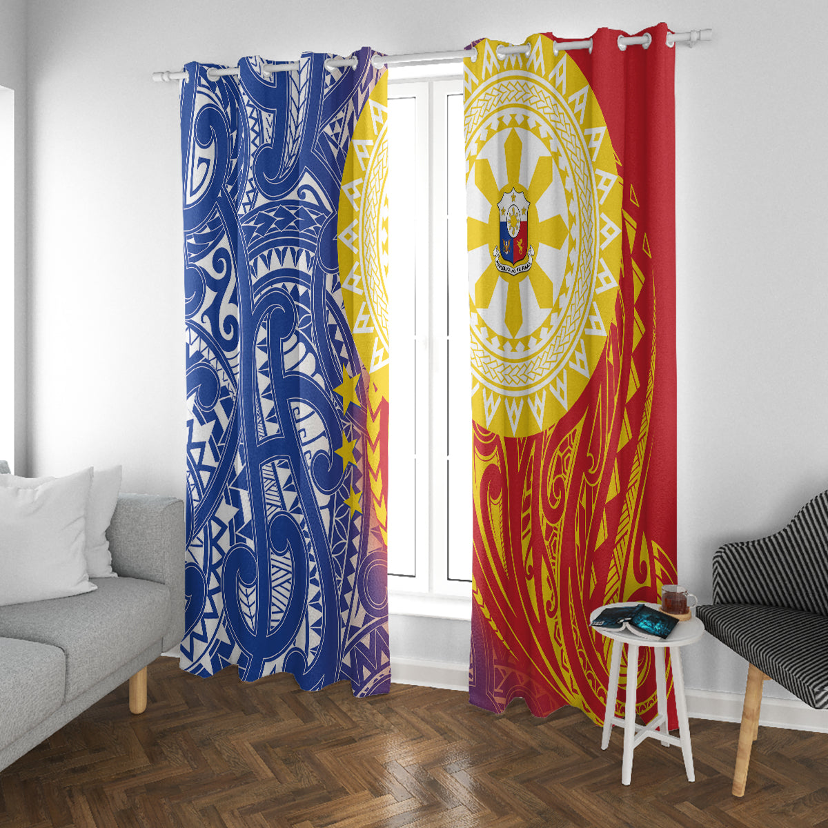 Philippines Window Curtain Pilipinas Polynesian Pattern LT01 With Grommets Art - Polynesian Pride