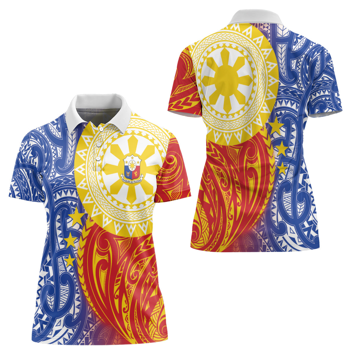 Philippines Women Polo Shirt Pilipinas Polynesian Pattern LT01 - Polynesian Pride