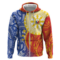 Philippines Zip Hoodie Pilipinas Polynesian Pattern LT01 Zip Hoodie Art - Polynesian Pride