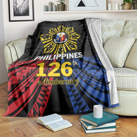Philippines Independence Day Blanket Filipino 126th Anniversary Sun Tattoo LT01 Black - Polynesian Pride
