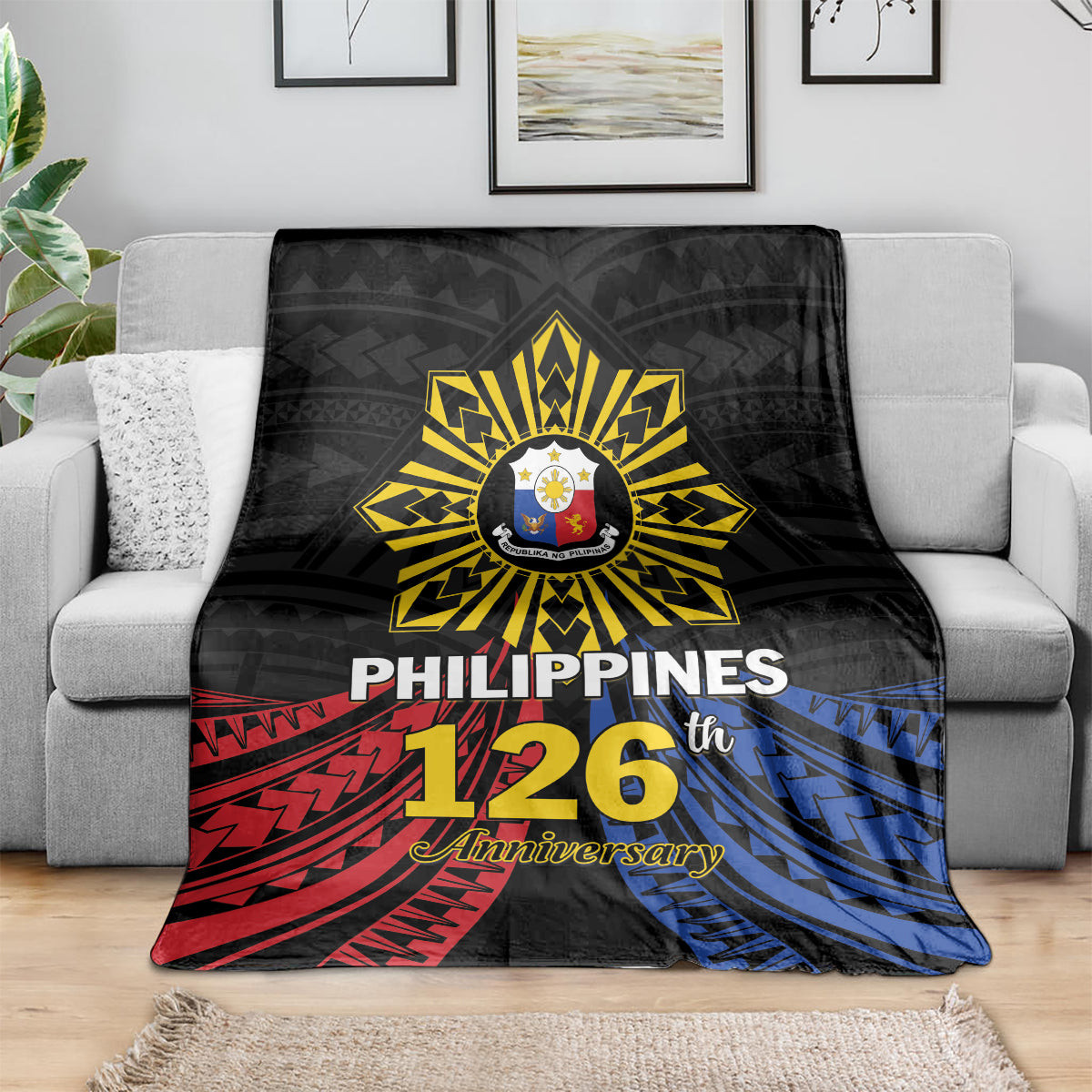 Philippines Independence Day Blanket Filipino 126th Anniversary Sun Tattoo LT01 - Polynesian Pride