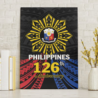 Philippines Independence Day Canvas Wall Art Filipino 126th Anniversary Sun Tattoo LT01 Without Frame Black - Polynesian Pride