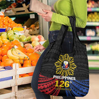 Philippines Independence Day Grocery Bag Filipino 126th Anniversary Sun Tattoo LT01 - Polynesian Pride
