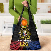 Philippines Independence Day Grocery Bag Filipino 126th Anniversary Sun Tattoo LT01 - Polynesian Pride