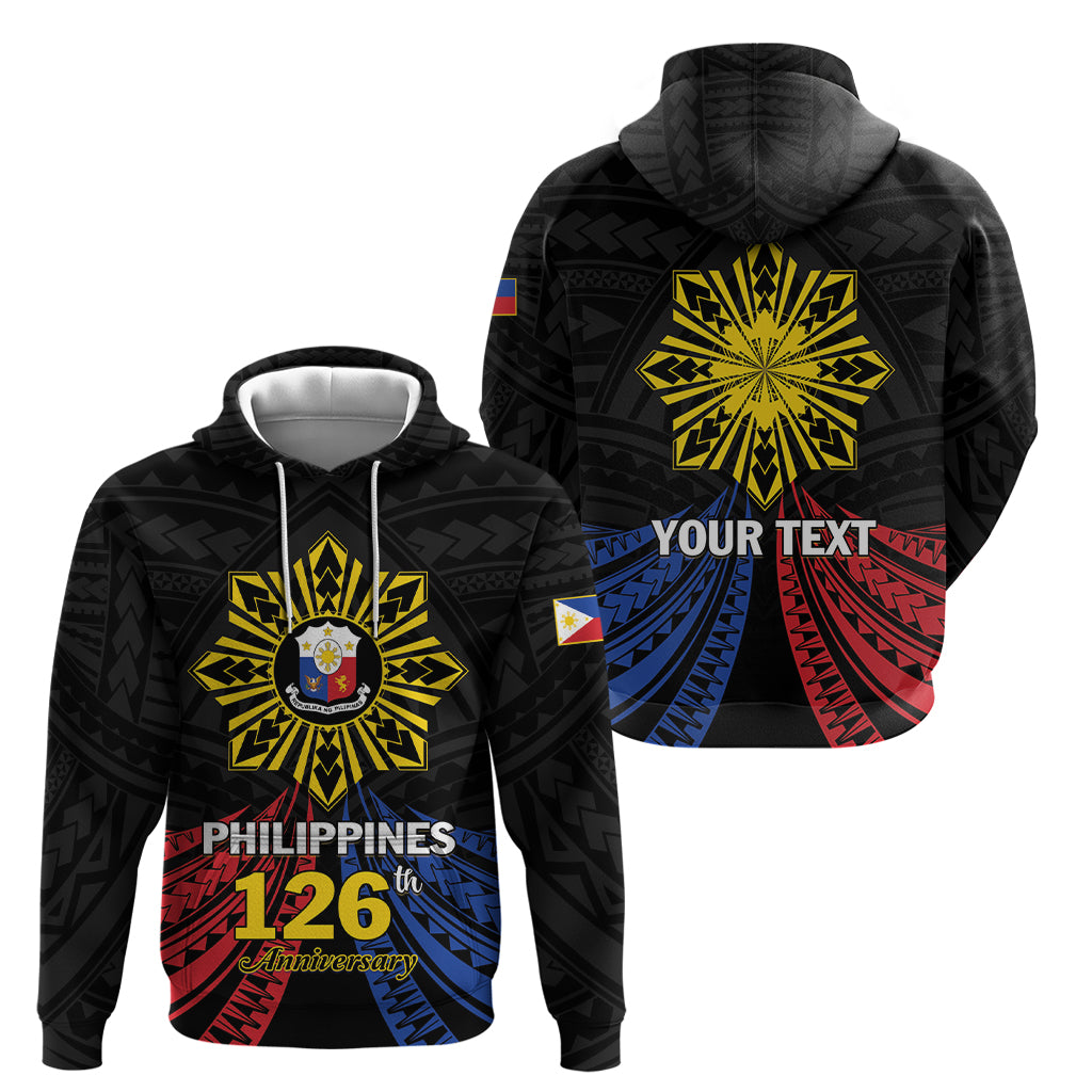 Personalized Philippines Independence Day Hoodie Filipino 126th Anniversary Sun Tattoo LT01 - Polynesian Pride