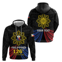 Personalized Philippines Independence Day Hoodie Filipino 126th Anniversary Sun Tattoo LT01 - Polynesian Pride