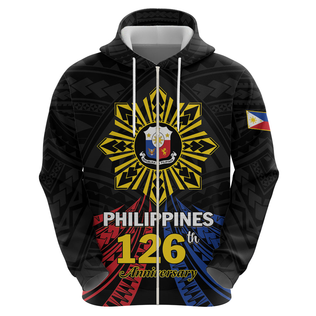 Personalized Philippines Independence Day Hoodie Filipino 126th Anniversary Sun Tattoo LT01 - Polynesian Pride
