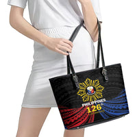 Philippines Independence Day Leather Tote Bag Filipino 126th Anniversary Sun Tattoo LT01 - Polynesian Pride