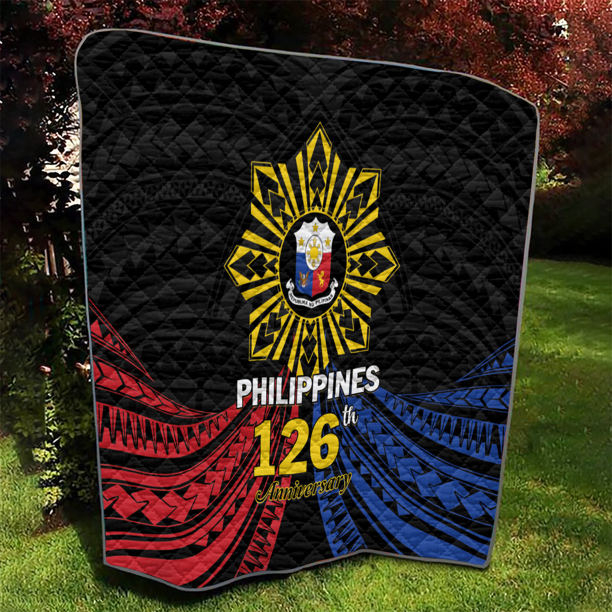 Philippines Independence Day Quilt Filipino 126th Anniversary Sun Tattoo LT01 - Polynesian Pride