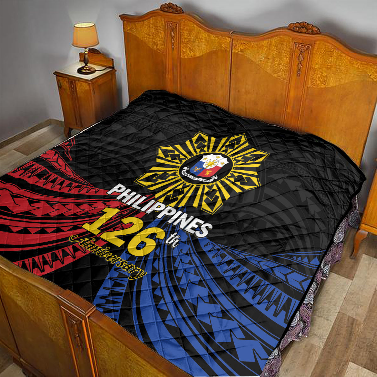 Philippines Independence Day Quilt Filipino 126th Anniversary Sun Tattoo LT01 - Polynesian Pride