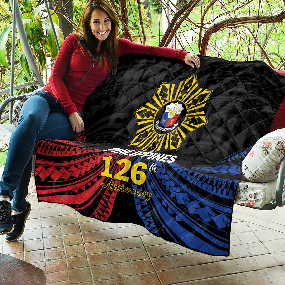 Philippines Independence Day Quilt Filipino 126th Anniversary Sun Tattoo LT01 - Polynesian Pride