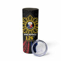 Personalized Philippines Independence Day Skinny Tumbler Filipino 126th Anniversary Sun Tattoo LT01 - Polynesian Pride