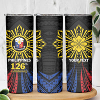Personalized Philippines Independence Day Skinny Tumbler Filipino 126th Anniversary Sun Tattoo LT01 - Polynesian Pride