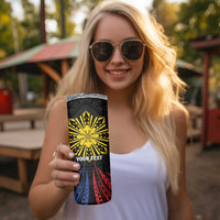 Personalized Philippines Independence Day Skinny Tumbler Filipino 126th Anniversary Sun Tattoo LT01 - Polynesian Pride