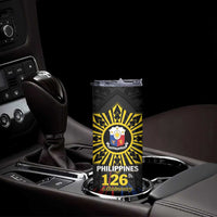 Personalized Philippines Independence Day Skinny Tumbler Filipino 126th Anniversary Sun Tattoo LT01 - Polynesian Pride