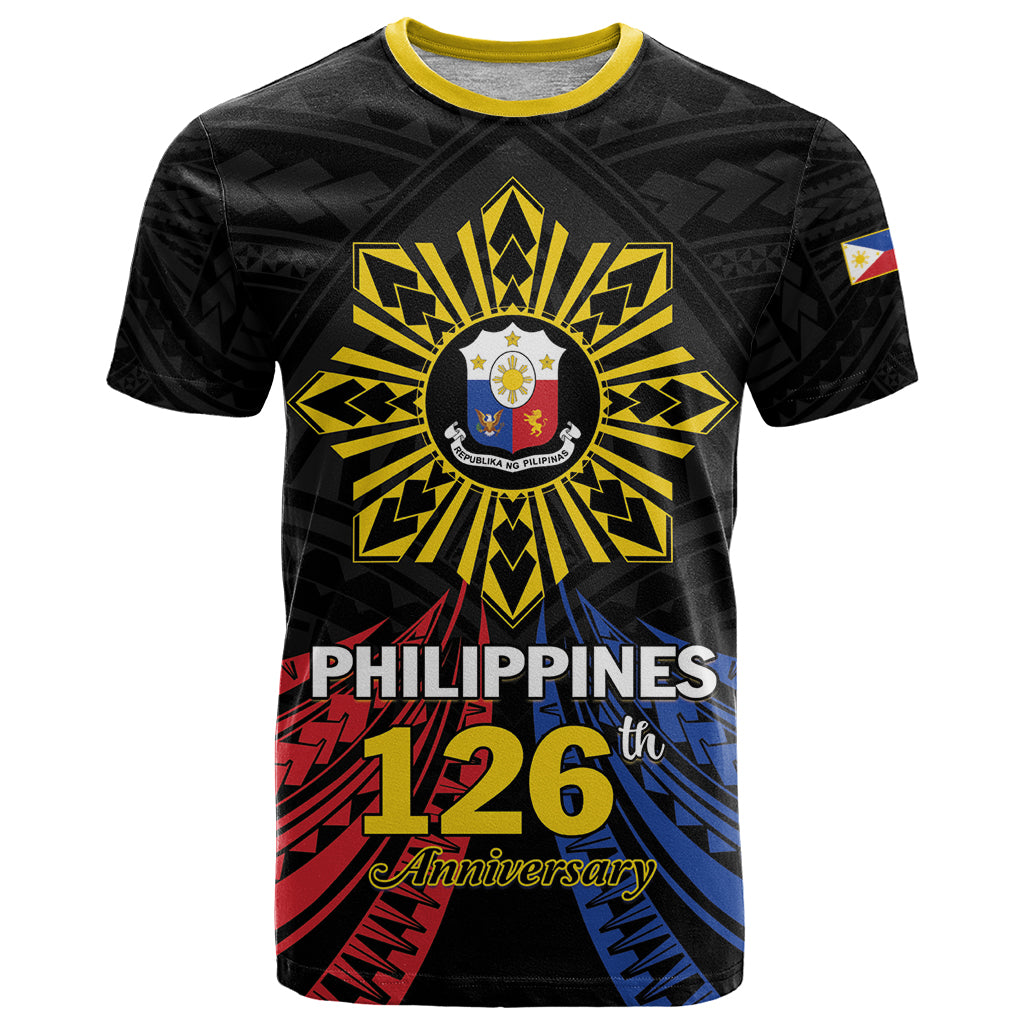 Personalized Philippines Independence Day T Shirt Filipino 126th Anniversary Sun Tattoo LT01 Black - Polynesian Pride
