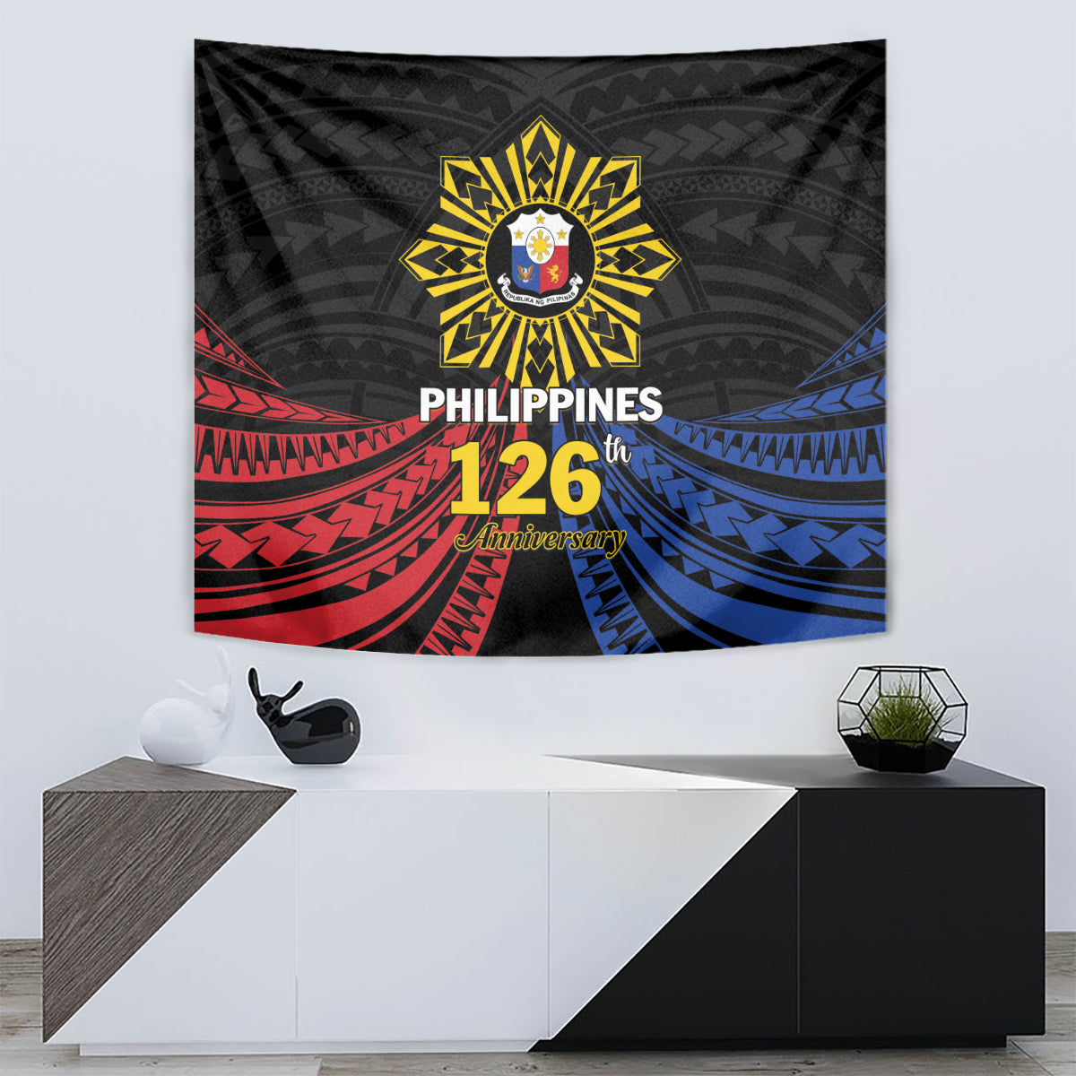 Philippines Independence Day Tapestry Filipino 126th Anniversary Sun Tattoo LT01 - Polynesian Pride