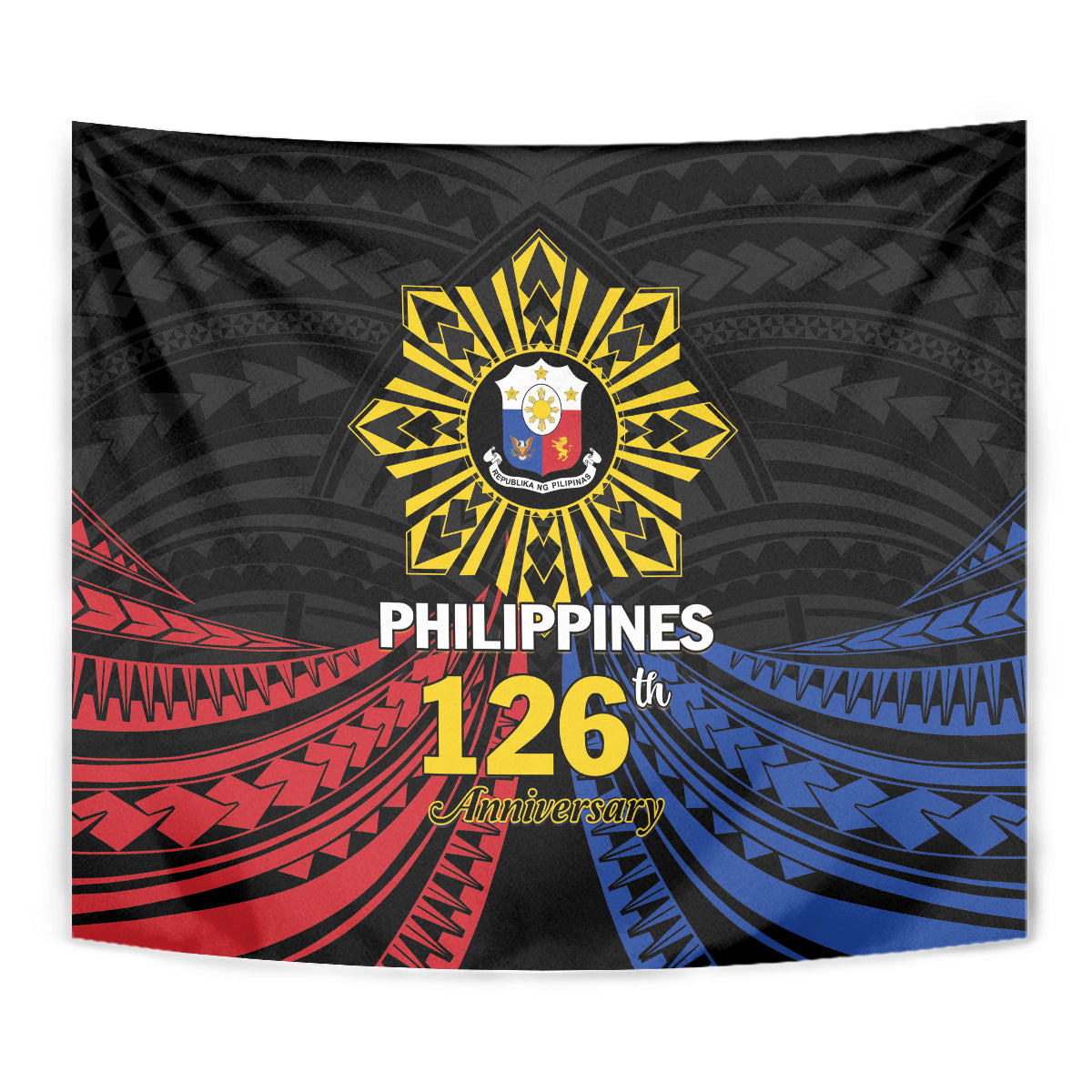 Philippines Independence Day Tapestry Filipino 126th Anniversary Sun Tattoo LT01 - Polynesian Pride